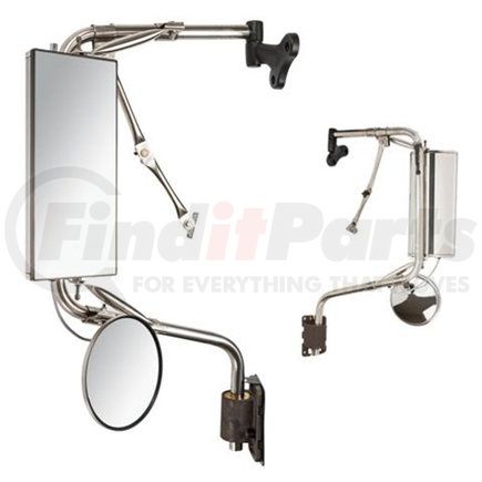 V514380011 by VELVAC - 438 Model Mirror Head - Flat Glass, Adjustable, 6-7/8" x 16", Stainless, Remote, Heated, Left Side