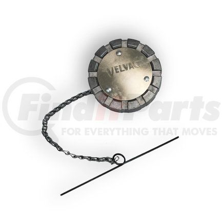 600186 by VELVAC - Aluminum Non-Locking Fuel Cap, Female, Vented, 3-1/2" Nominal Size, 5-1/2 Threads Per Inch