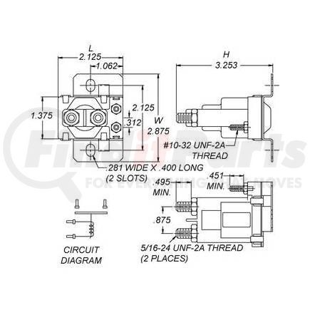 240-01025 by J&N - Solenoid 12V, 4 Terminals, Continuous