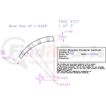 EX4717D by FEDERAL MOGUL-ABEX - Brake Lining Set