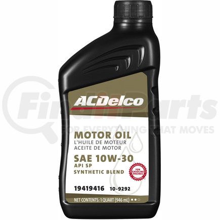 10-9292 by ACDELCO - OIL,ENG SYNTHETIC BLEND 10W30 ACDELCO 1QT