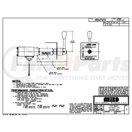 02-640-124 by MICO - LEVER LOCK (Please allow 7 days for handling. If you wish to expedite, please call us.)