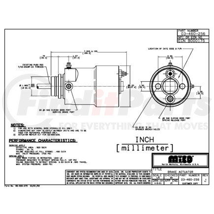 03-460-256 by MICO - BRAKE ACTUATOR (Please allow 7 days for handling. If you wish to expedite, please call us.)