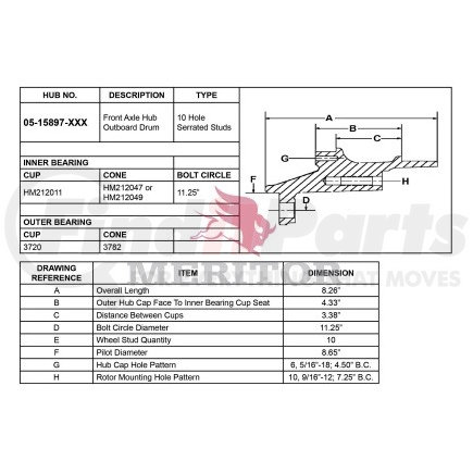 05 15897 004 by MERITOR - AY-FRT HUB