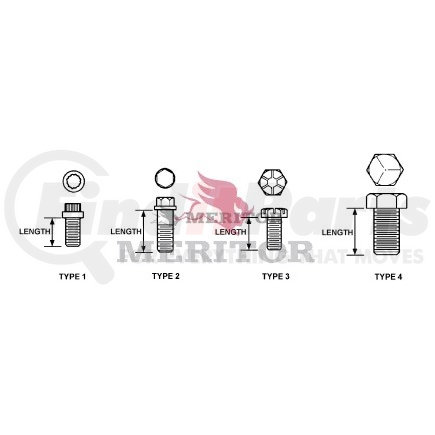 MS208020     1 by MERITOR - Meritor Genuine - CAPSCREW