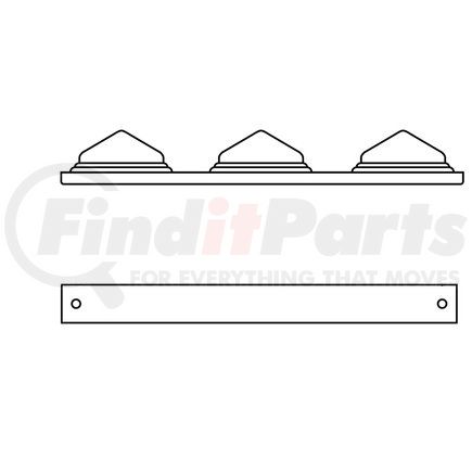 1523 by TRUCK-LITE - Signal-Stat, Slim line, Incandescent, Identification Bar, Rectangular, Red, 3 Lights, Black, 12V, Kit