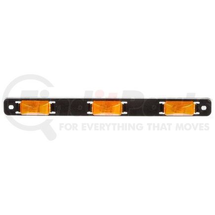 15745Y by TRUCK-LITE - 15 Series, Incandescent, Identification Bar, Rectangular, Yellow, 3 Lights, 6" Centers, Black, 12V, Kit