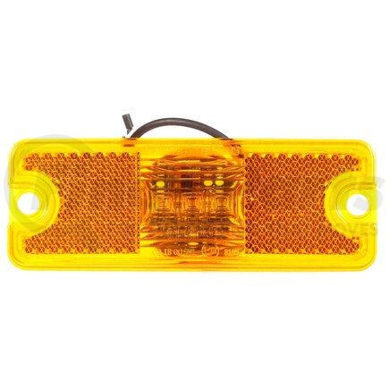 18011Y by TRUCK-LITE - 18 Series, European Approved, LED, Yellow Rectangular, 3 Diode, Marker Clearance Light, ECE, 2 Screw, Reflectorized, Hardwired, Blunt Cut, 12-24V, Kit