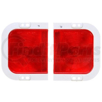 41005R by TRUCK-LITE - Stop/Turn/Tail Light - 41 Series, LH Side, Incandescent, Red, Rectangular, 1 Bulb, White Flange Mount, PL-3, Ring Terminal/Molded Four - Position .180, 12V, Kit