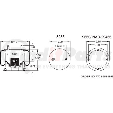 W013588878 by FIRESTONE - Airide Air Spring Reversible Sleeve 1T15M-2