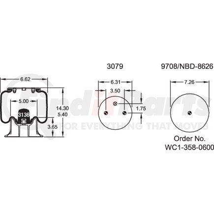 W013585311 by FIRESTONE - Airide Air Spring Reversible Sleeve 1T14C-1