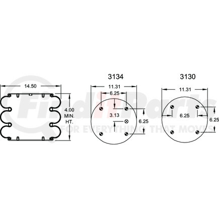 W013587845 by FIRESTONE - Air Spring Triple Convoluted 333