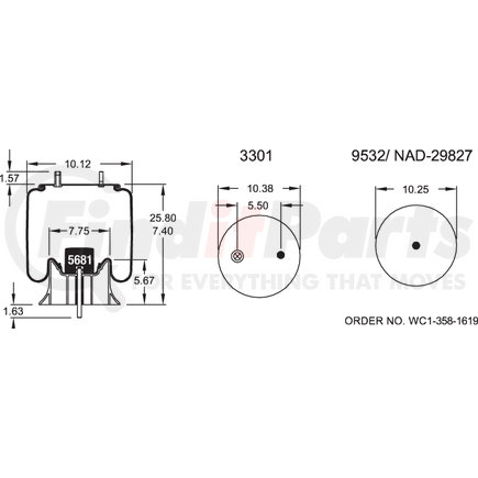 W013588748 by FIRESTONE - Airide Air Spring Reversible Sleeve 1T17B-11