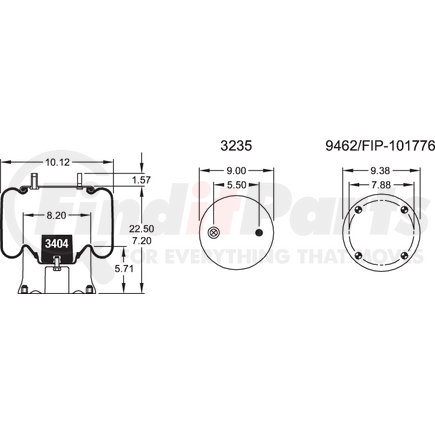 W013589274 by FIRESTONE - Airide Air Spring Reversible Sleeve 1T15V-8