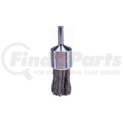 10141 by WEILER - Wire End Brush, 1-1/8" Diameter, .006 Knotted Wire, 1/4" Round Stem, 20,000 RPM Max