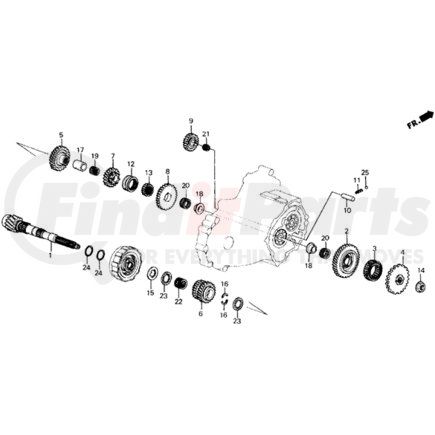23471-PF4-950 by HONDA - Gear, Counter-Shaft Fourth - Honda (23471-PF4-950)