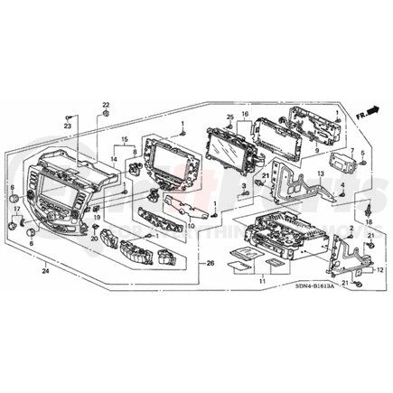 39050-SDN-A40ZA by HONDA - Module Assembly, Center *NH482L* (Navigation) (Black Metallic) - Honda (39050-SDN-A40ZA)