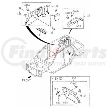8-97291-492-3 by HONDA - Cover, L.Trim Quarter Pillar (Upper) *180* (Gray) - Honda (8-97291-492-3)