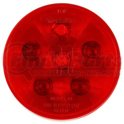 44960R by TRUCK-LITE - Super 44, LED, Red, Round, 6 Diode, Stop/Turn/Tail, Diamond Shell, Hardwired, Straight PL-3 Female, 12V