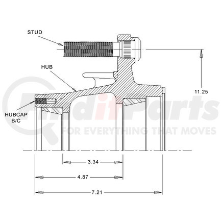 20231--3T by WEBB - Webb Tn-ABS Hub 10-Stud Hub Piloted