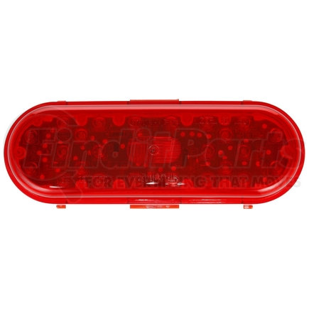 60050R by TRUCK-LITE - 6" Oval LED Stop/Turn/Tail & Front/Park/Turn Light - Red Grommet Kit 26 LED