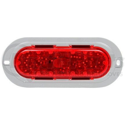 60062R by TRUCK-LITE - 60 Series, LED, High Mounted Stop Light, 26 Diode, Oval Red Polycarbonate, Gray Flange Mount, Fit 'N Forget S.S., Straight PL-2, 12V, Kit