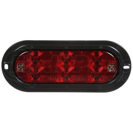 60550R by TRUCK-LITE - 60 Series LED, Red/Clear, Oval, 8 Diode, Stop/Turn/Tail & Back - Up, Black Flush Mount, Hardwired, .180 Bullet, 12V