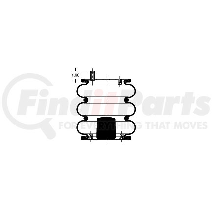 AS-4413 by TRIANGLE SUSPENSION SYSTEMS CO. - Triangle Air Spr - Triple Conv., Triangle Bellows # 6334, ContiTech Bellows # FT 330-29