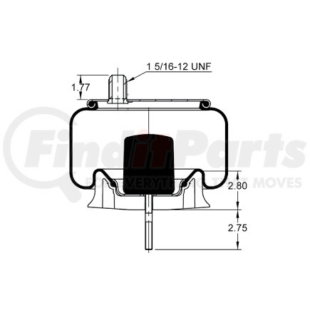 AS-8538 by TRIANGLE SUSPENSION SYSTEMS CO. - Triangle Air Spr - Rolling Lobe, Triangle Bellows # 6415, ContiTech Bellows # 9 9-10