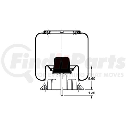 AS-8325 by TRIANGLE SUSPENSION SYSTEMS CO. - Triangle Air Spr - Rolling Lobe, Triangle Bellows # 6363, ContiTech Bellows # 9 10-16