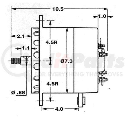 GE100-48 by ELECTRODYNE - 7.3" ALT 48V 100A