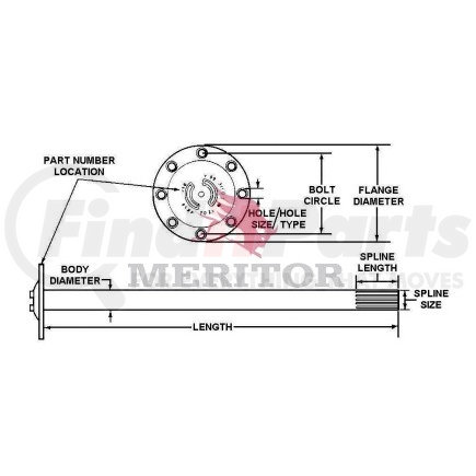 3202A8815 by MERITOR - Meritor Genuine Axle Shaft