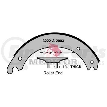 XS5574718QP by MERITOR - Fras-Le Remanufactured Drum Brake Shoe - Lined