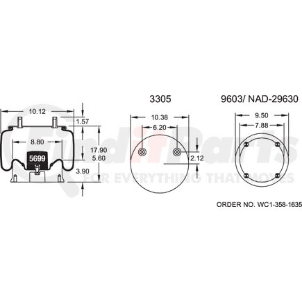 W013588782 by FIRESTONE - 1T17B5 AIR SPRING