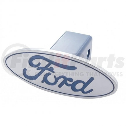 77001 by UNITED PACIFIC - Aluminum Ford Logo Hitch Cover For 2" X 2" Trailer Hitch Receivers