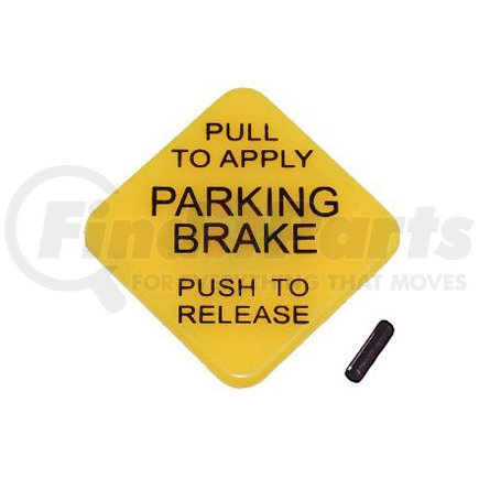 TR248433 by TORQUE PARTS - Yellow Parking Brake Valve PP-1 Knob & Pin
Pin-type push-pull valve button
Shaft Size: 3/8", Button Size: 1-3/4" square
Markings: Pull to apply parking brake push to release