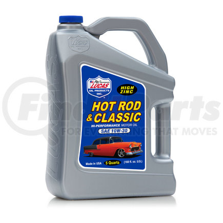 10679 by LUCAS OIL - Hot Rod & Classic Car 10W-30 Motor Oil - 5 Quart (Representative Image)