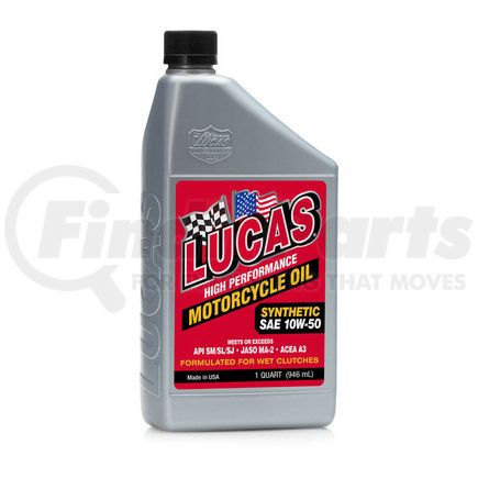 10716 by LUCAS OIL - Synthetic 10W-50 Motorcycle Oil