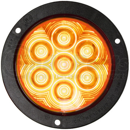 818KA-7 by PETERSON LIGHTING - 817A-7/818A-7 LumenX® 4" Round LED Front and Rear Turn Signal, AMP - Amber Flange Mount Kit