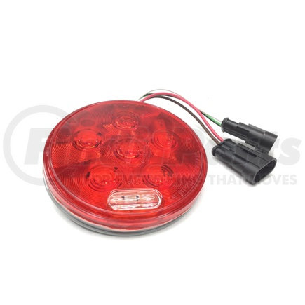 44556R by TRUCK-LITE - Super 44, LED, Red/Clear, Round 8 Diode, Stop/Turn/Tail & Back - Up, Grommet Mount, Fit 'N Forget S.S., 12V