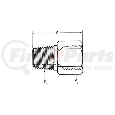 2040-8-12S by AEROQUIP - Adapter - Adaptor MP x FP BUSH