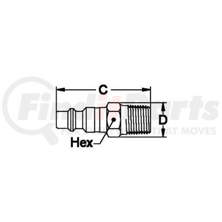 10 by WEATHERHEAD - Hansen and Gromelle Quick Disconnect Coupling - 1/4inM.P.T. Steel Plug