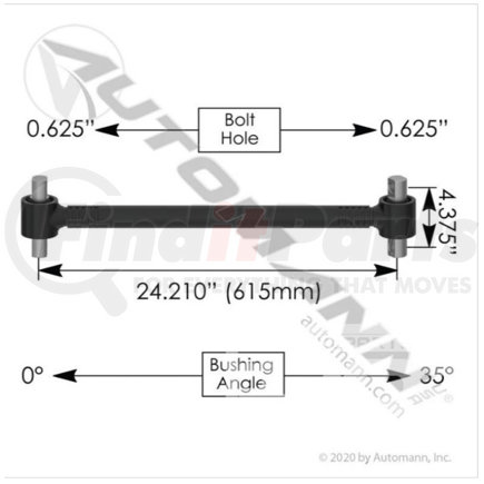 TMR536 by AUTOMANN - AUTOMANN FREIGHTLINER 24.210" TORQUE ROD