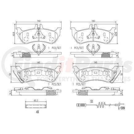 P50044N by BREMBO - Disc Brake Pad for MERCEDES BENZ