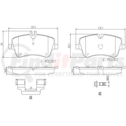 P50045N by BREMBO - Disc Brake Pad for MERCEDES BENZ