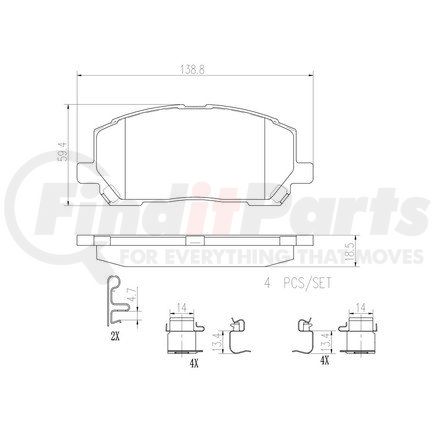 P83078N by BREMBO - Disc Brake Pad for TOYOTA