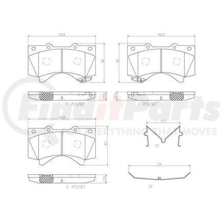 P83107N by BREMBO - Disc Brake Pad for TOYOTA