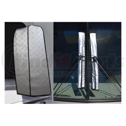 AD2378 by ADCO PRODUCTS - Adco RV Mirror & Wiper Blade Cover Set Silver Diamond Plate