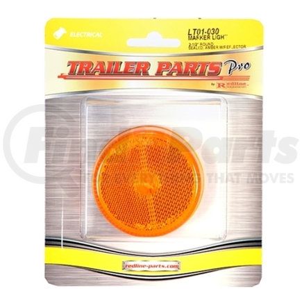 LT01-030 by TRAILER PARTS PRO - Redline Amber 2 1/2in Round Clearance/Marker Light