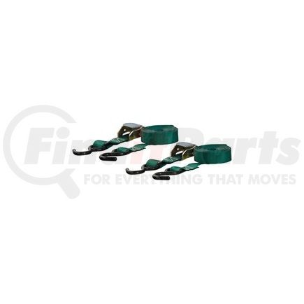 83015 by CURT MANUFACTURING, LLC. - CAMBUCKLE TIE-DOWN, 1" STRAP, 15' LONG, GREEN, COATED S-HOOK, 2 PACK